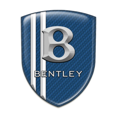 Bentley Silicone Shield Blue Carbon with White Lines and Gray Logo 