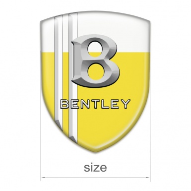 Bentley Emblem Badge Logo Yellow White Print with White Lines Style 
