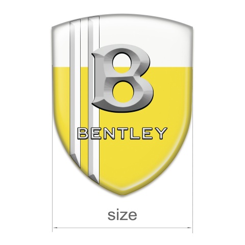 Bentley Emblem Badge Logo Yellow White Print with White Lines Style 