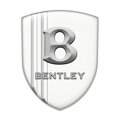 Bentley Domed Emblem White Version with Lines 