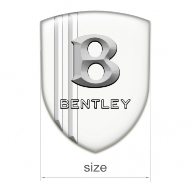 Bentley Domed Emblem White Version with Lines 