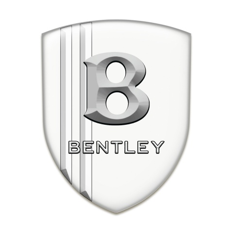 Bentley Domed Emblem White Version with Lines 
