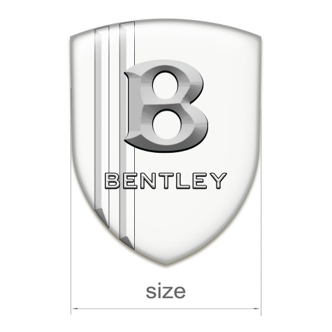 Bentley Domed Emblem White Version with Lines 