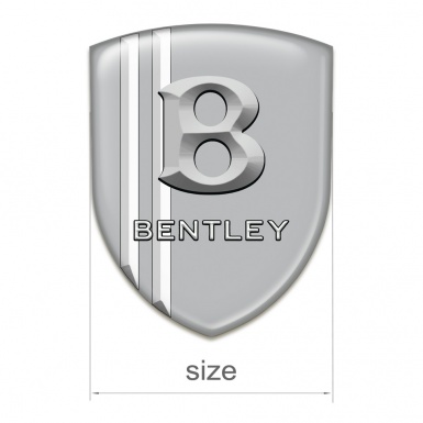Bentley 3D Gel Emblem Stylish Gray with White Lines Version 