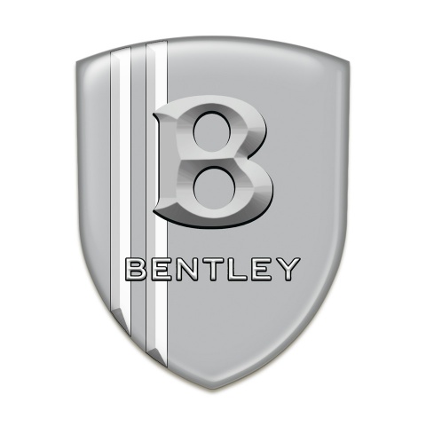 Bentley 3D Gel Emblem Stylish Gray with White Lines Version 