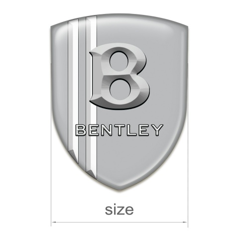 Bentley 3D Gel Emblem Stylish Gray with White Lines Version 