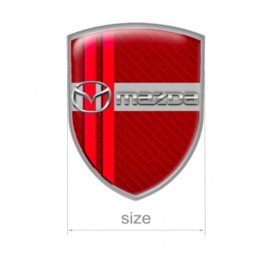 MAZDA Universal Chrome 3D Logo Carbon Fiber Look Red Leather Metal Gif –  MAKOTO_JDM