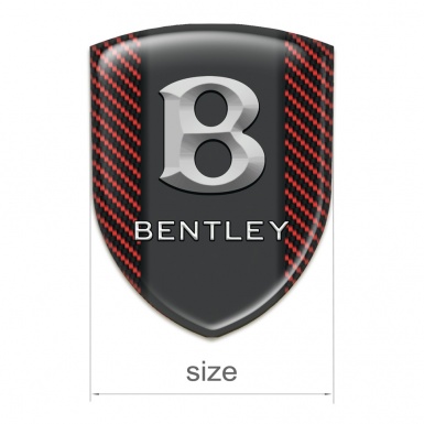 Bentley Car Interior Badge Red Carbon with Gray Logo 