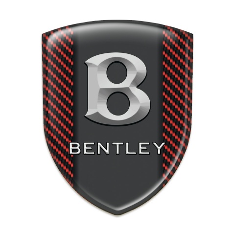 Bentley Car Interior Badge Red Carbon with Gray Logo 