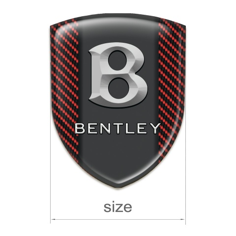 Bentley Car Interior Badge Red Carbon with Gray Logo 