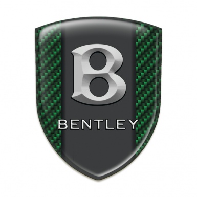 Bentley Silicone Badge Green Carbon Design with Gray Logo 