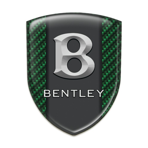 Bentley Silicone Badge Green Carbon Design with Gray Logo 