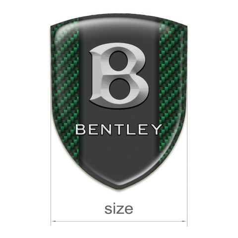 Bentley Silicone Badge Green Carbon Design with Gray Logo 