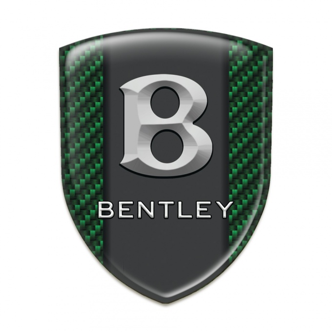 Bentley Silicone Badge Green Carbon Design with Gray Logo 