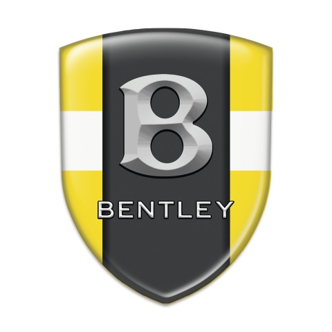 Bentley Tuning Emblem Yellow with White Band Design Gray Logo