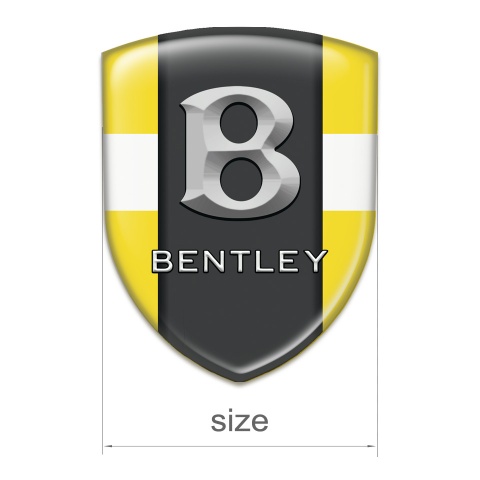 Bentley Tuning Emblem Yellow with White Band Design Gray Logo