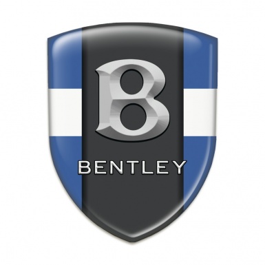 Bentley Self Adhesive Emblem Logo Blue with White Tape Design and Gray Logo 