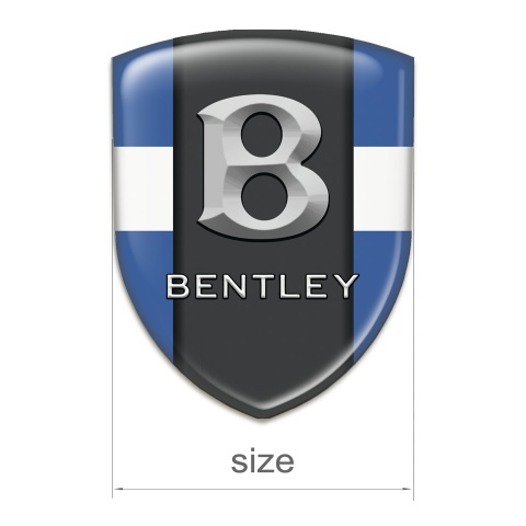 Bentley Self Adhesive Emblem Logo Blue with White Tape Design and Gray Logo 