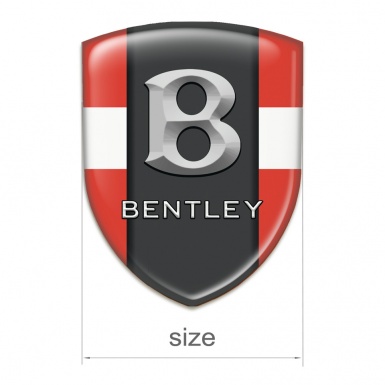Bentley Domed Emblem ReD with White Tape Design and 3D Logo 