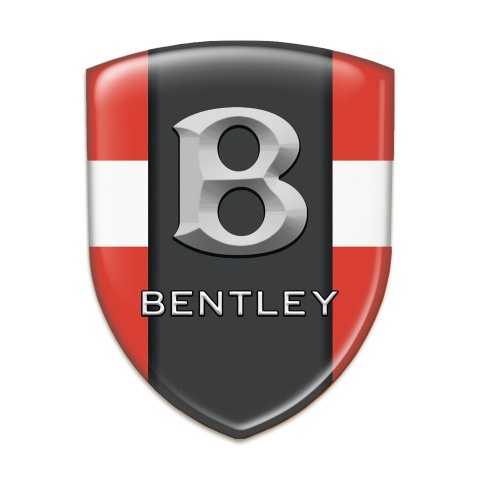 Bentley Domed Emblem ReD with White Tape Design and 3D Logo 