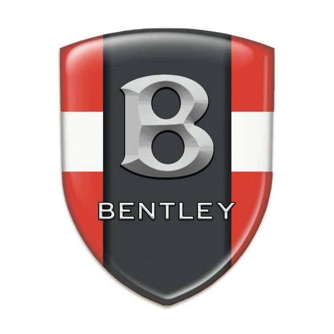 Bentley Domed Emblem ReD with White Tape Design and 3D Logo 