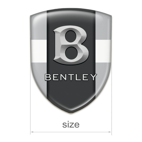 Bentley Silicone Emblem Gray with White Tape Design Gray Logo 