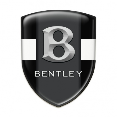 Bentley Resin Sticker Black with White tape Gray Logo 