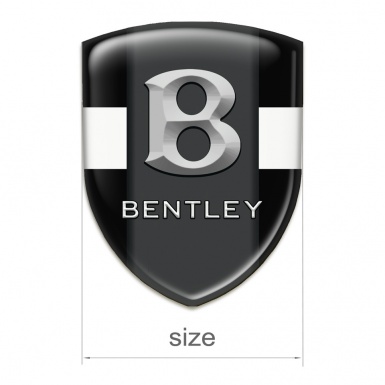 Bentley Resin Sticker Black with White tape Gray Logo 