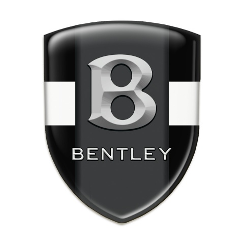 Bentley Resin Sticker Black with White tape Gray Logo 