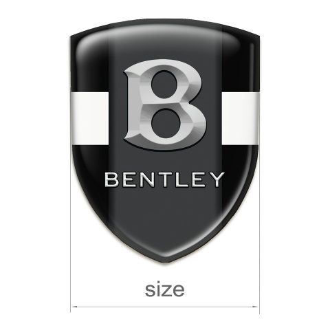 Bentley Resin Sticker Black with White tape Gray Logo 