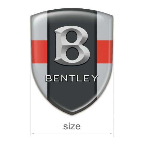 Bentley Emblem Exterior Gray with Red Tape 3D Log 