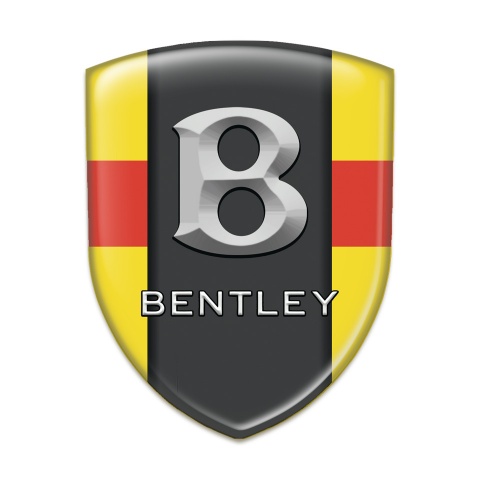 Bentley Tuning Badge  Yellow with Red Tape and Stone Logo 