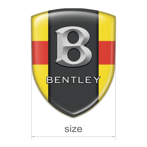 Bentley Tuning Badge  Yellow with Red Tape and Stone Logo 