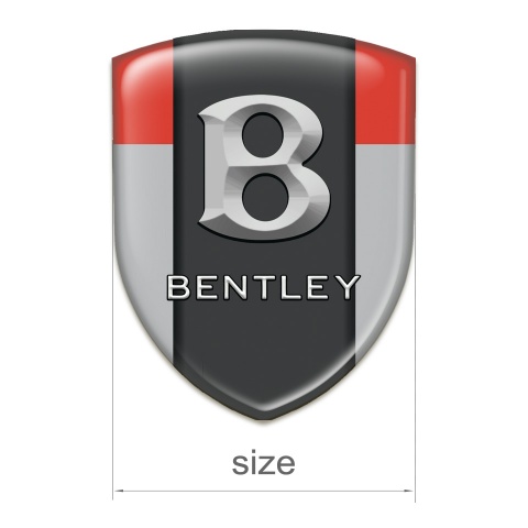 Bentley Car Accessories Badge Gray Red Print 3D logo 