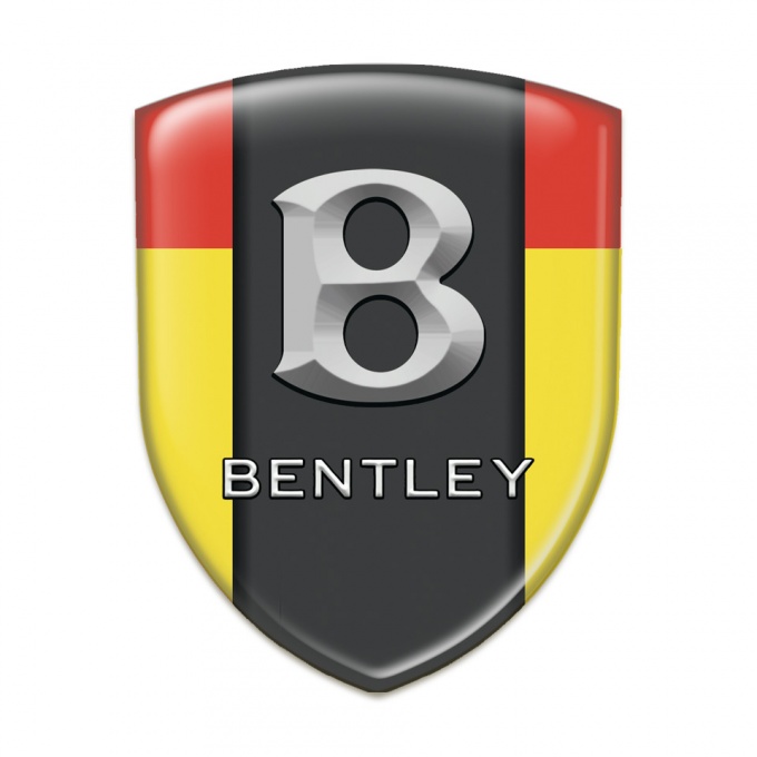 Bentley Car Interior Badge Yellow Red Print Gray Logo 