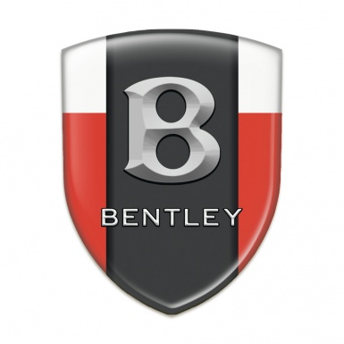 Bentley Auto Emblem Red White Print Gray Logo 