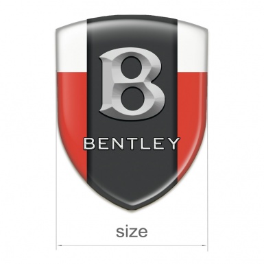 Bentley Auto Emblem Red White Print Gray Logo 
