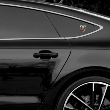 Bentley Auto Emblem Red White Print Gray Logo 