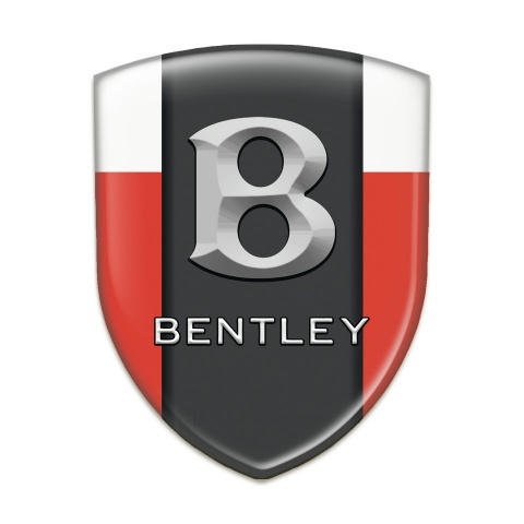 Bentley Auto Emblem Red White Print Gray Logo 