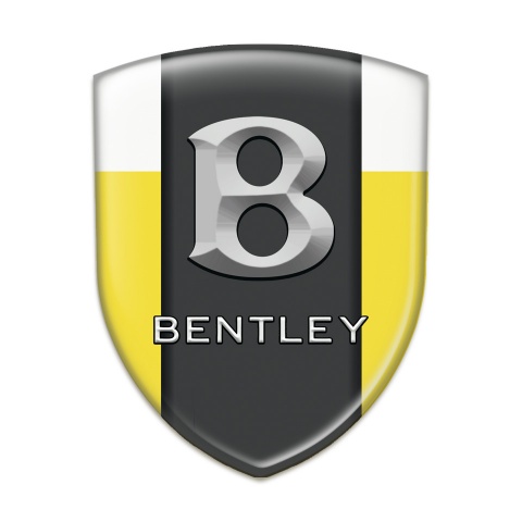 Bentley Logo Emblem Yellow White Print Gray Logo 