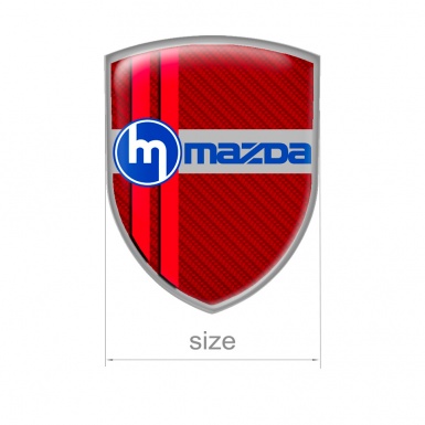 Mazda Speed Domed Shield Emblem Red Carbon Line