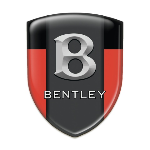 Bentley Domed Emblem Red Black Print Gray 3D Logo