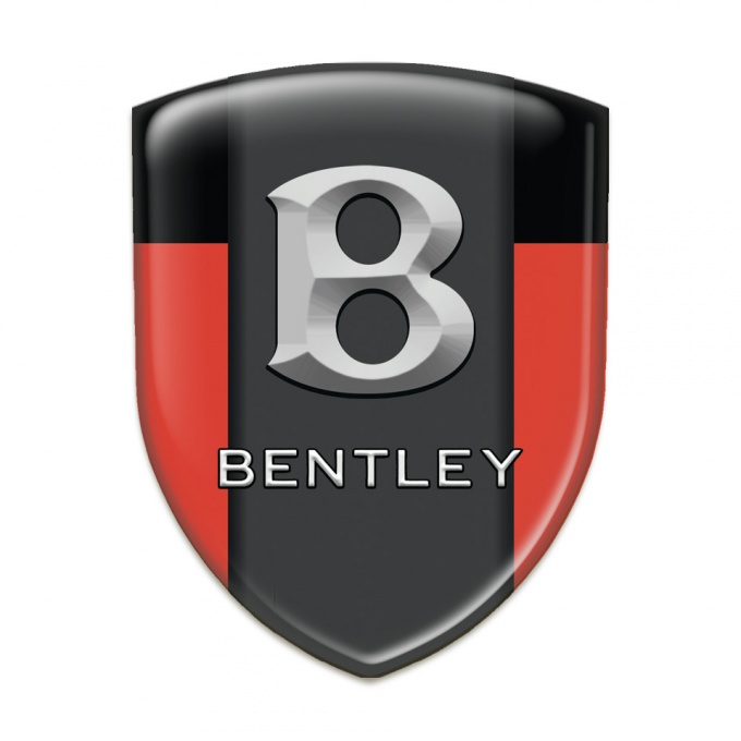 Bentley Domed Emblem Red Black Print Gray 3D Logo