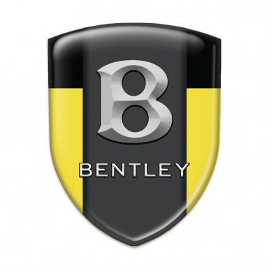 Bentley Resin Sticker Yellow Black Print Gray Logo Style 