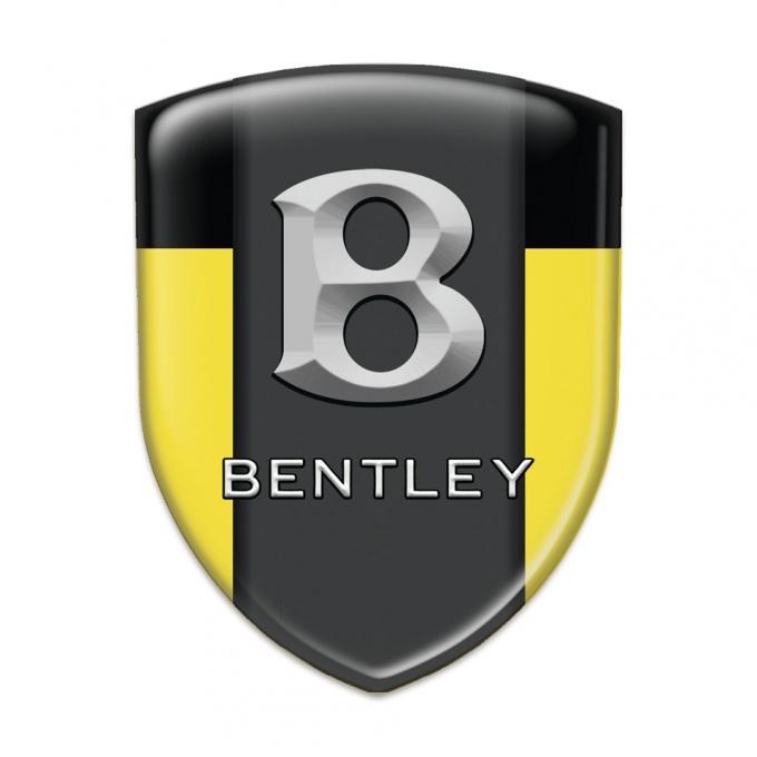 Bentley Resin Sticker Yellow Black Print Gray Logo Style 