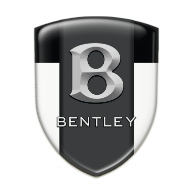 Bentley Resin Sticker White Black Print Gray 3D Logo 
