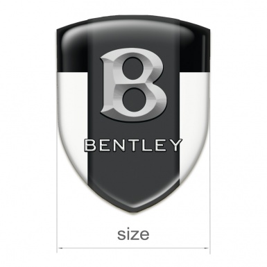 Bentley Resin Sticker White Black Print Gray 3D Logo 