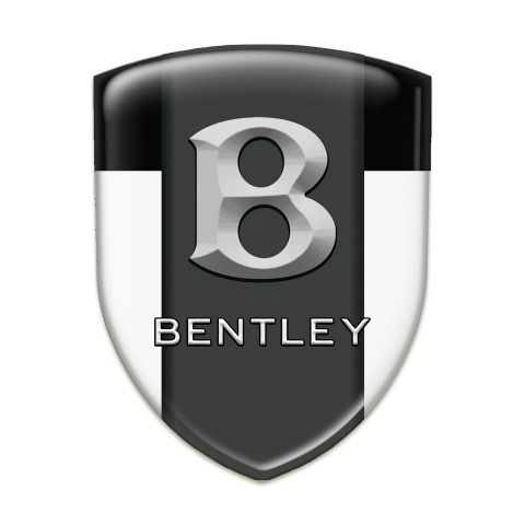 Bentley Resin Sticker White Black Print Gray 3D Logo 