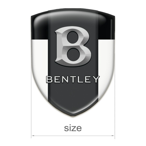 Bentley Resin Sticker White Black Print Gray 3D Logo 