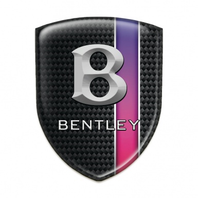 Bentley Emblem Badge Logo Black Base with Purple Band Decoration 